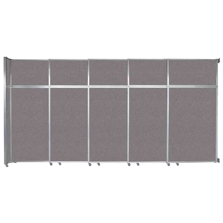 Versare Operable Wall Sliding Room Divider 15'7" x 8'5-1/4" Slate Fabric 1072519